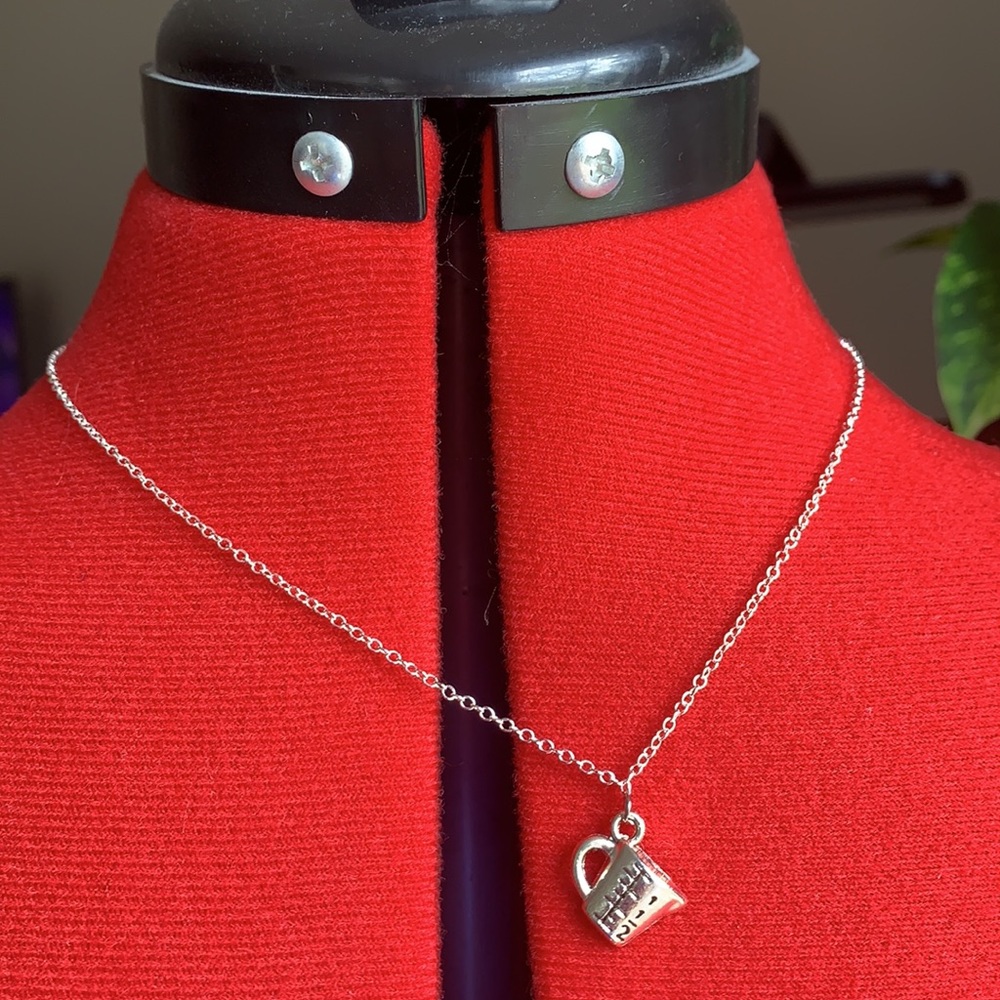 Measuring Cup Necklace, 925 Silver Chain